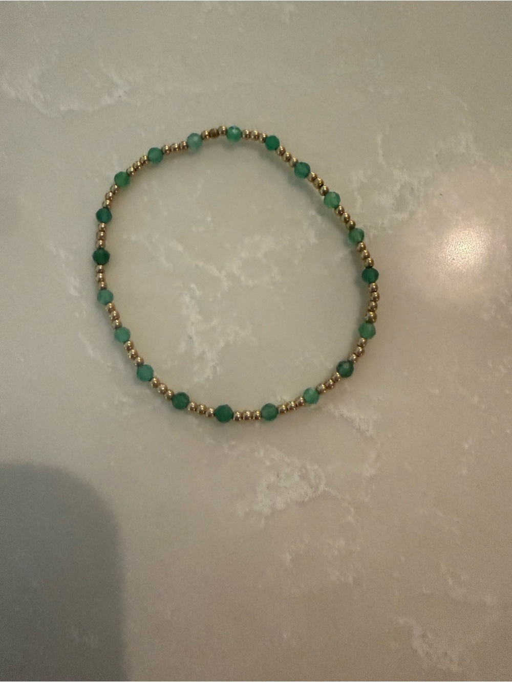 ENewton Green Beaded Stretch Bracelet - Gold Accents - Picture 2 of 2